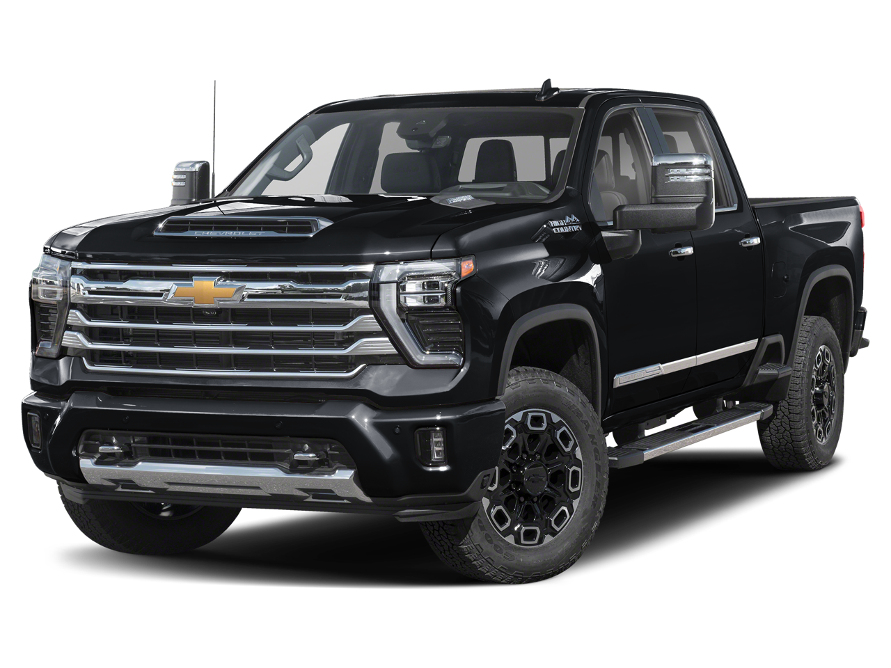 2024 Chevrolet Silverado 2500 HD High Country in Black — front three-quarter view