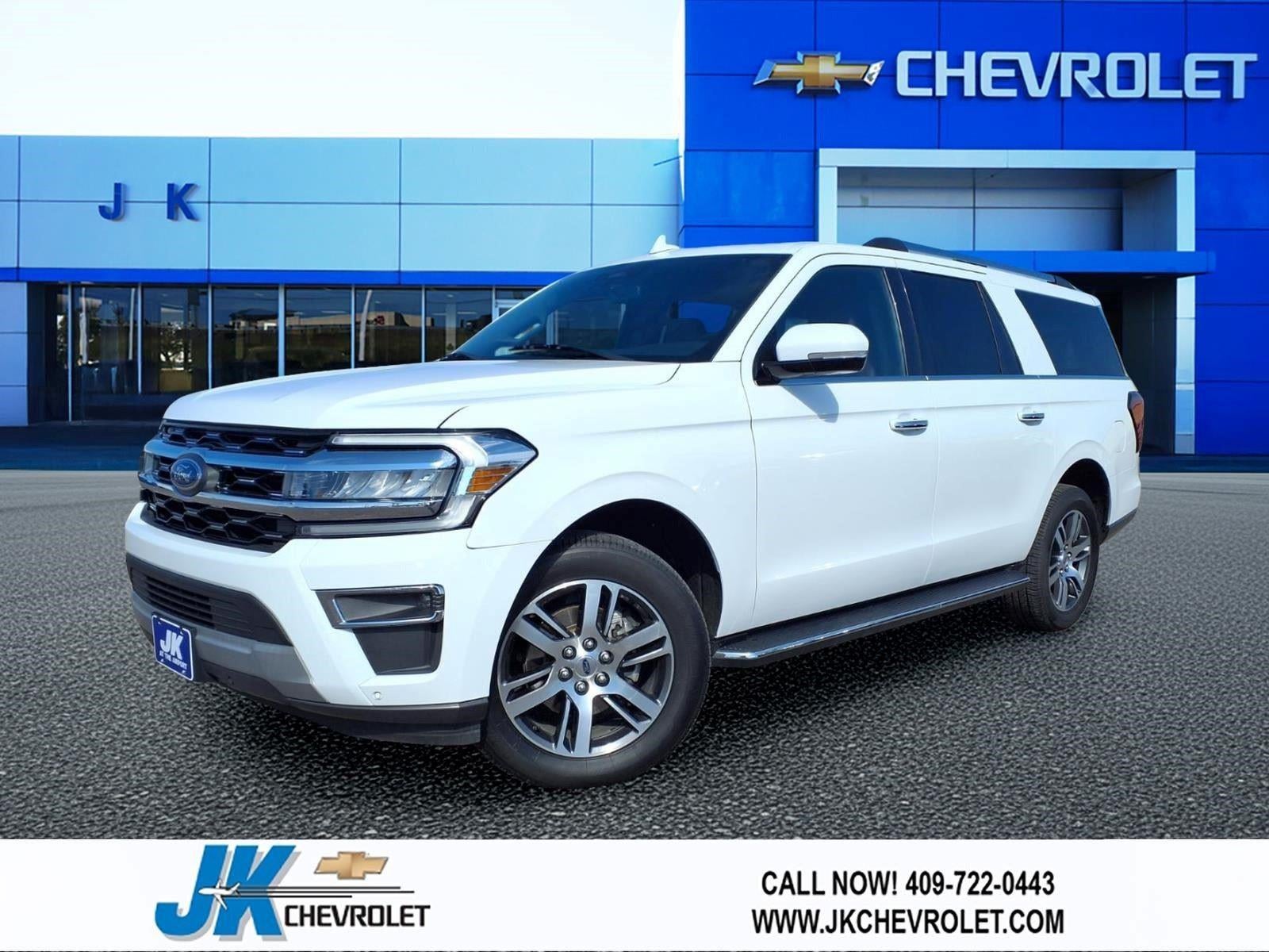 2023 Ford Expedition Max Limited in White — front three-quarter view