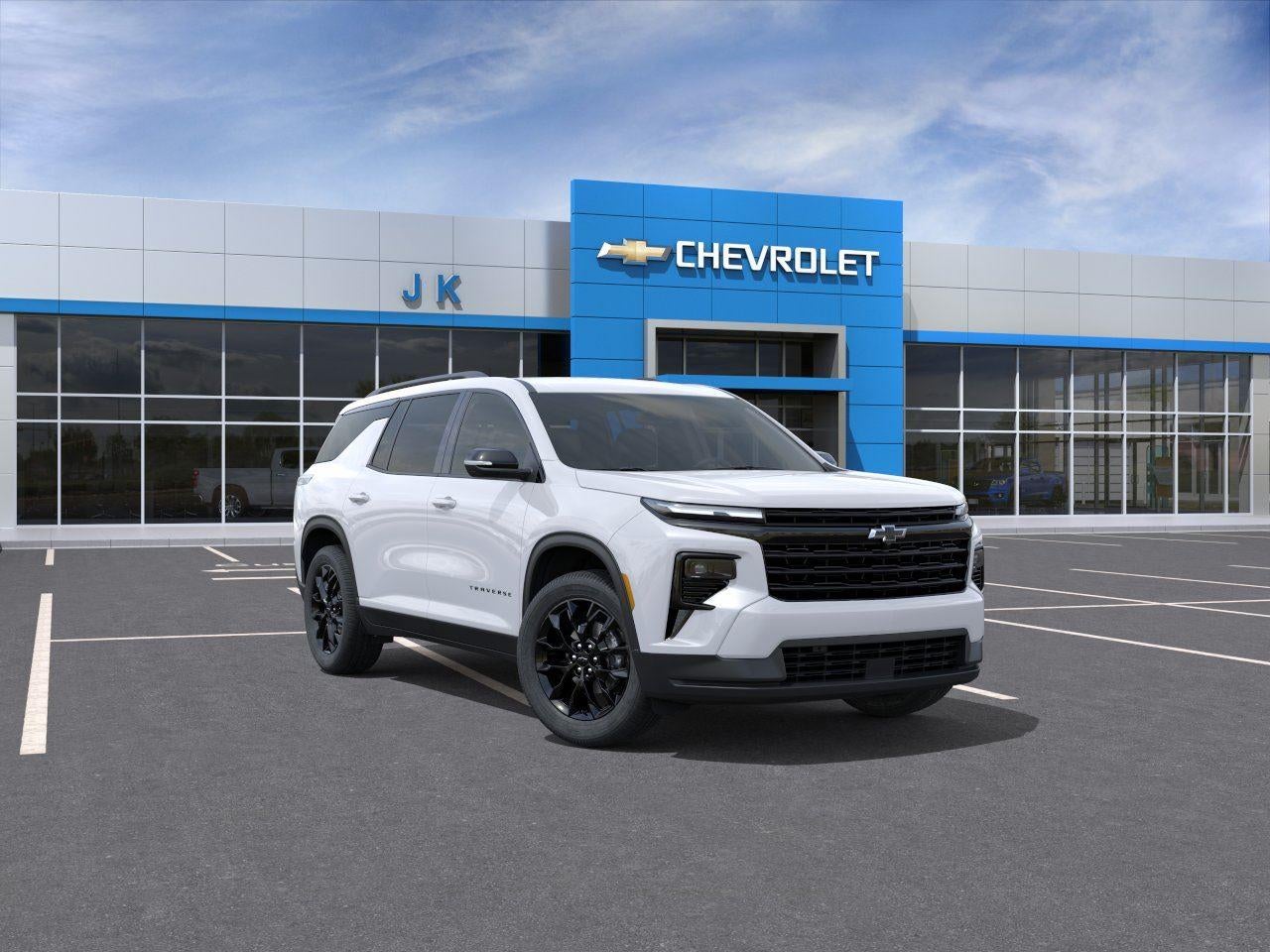2026 Chevrolet Traverse LT in Summit White — front three-quarter view