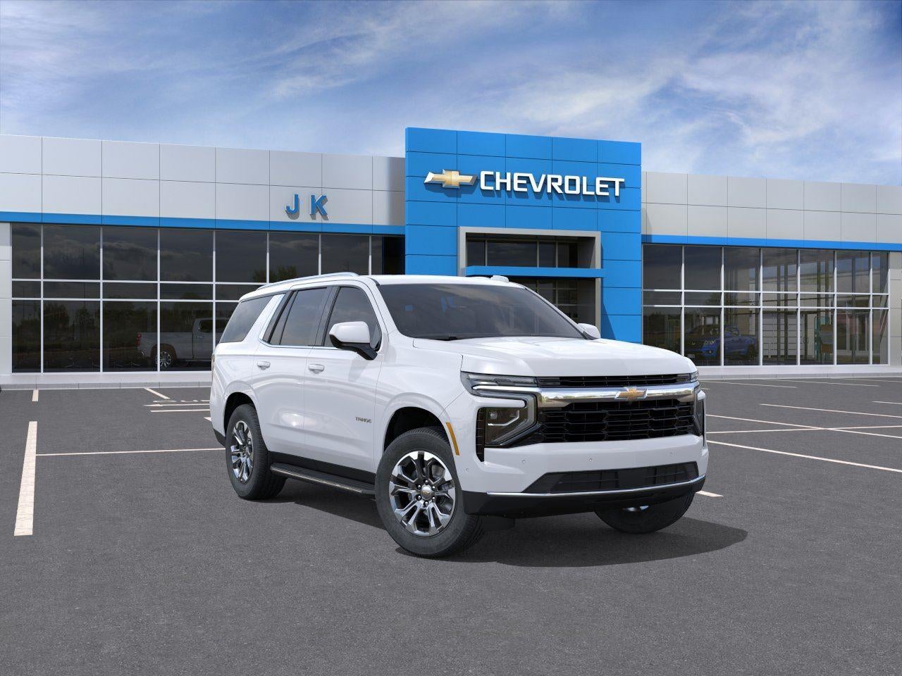 2026 Chevrolet Tahoe LS in Summit White — front three-quarter view