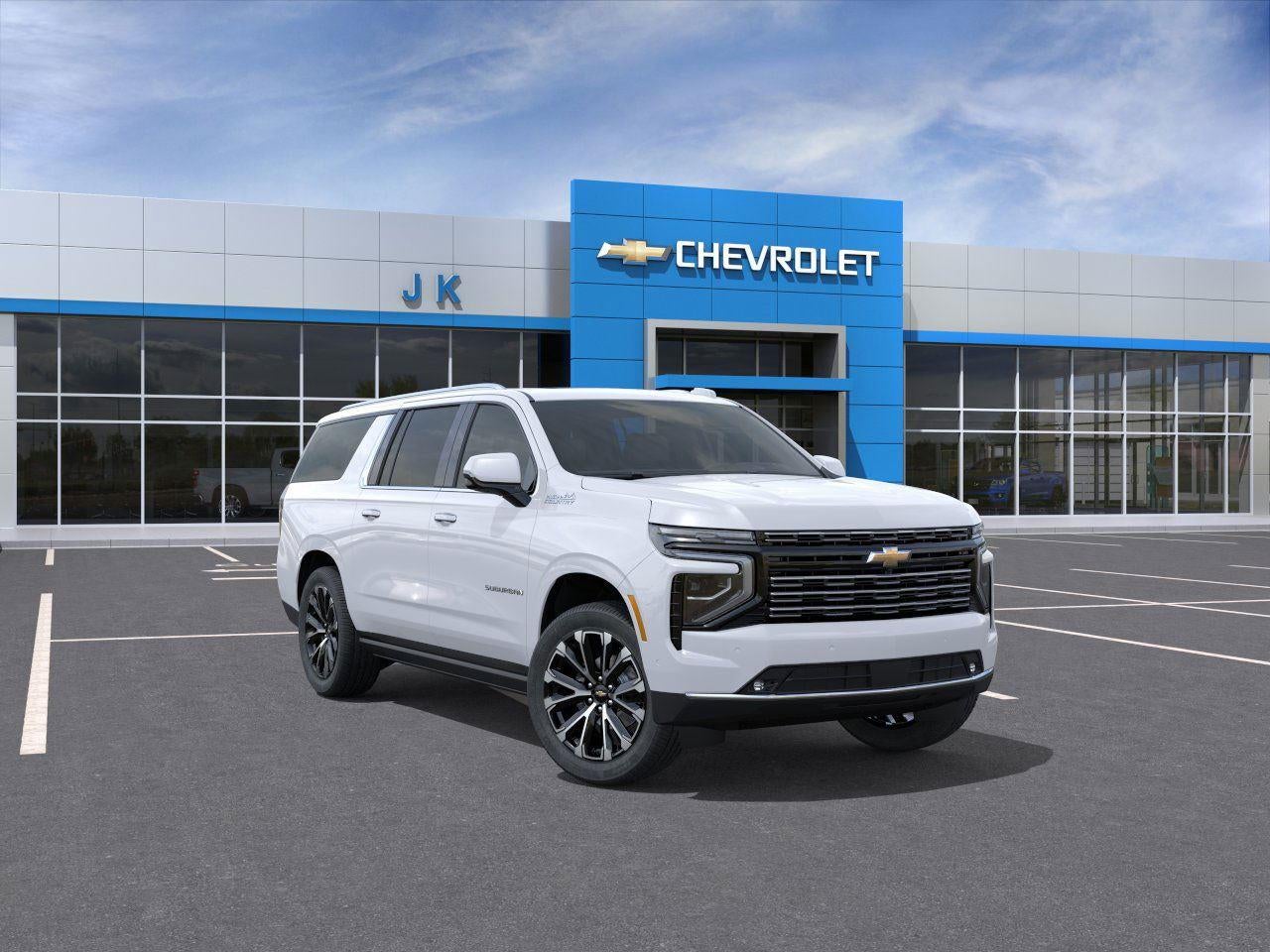 2026 Chevrolet Suburban High Country in Polar White Tricoat — front three-quarter view