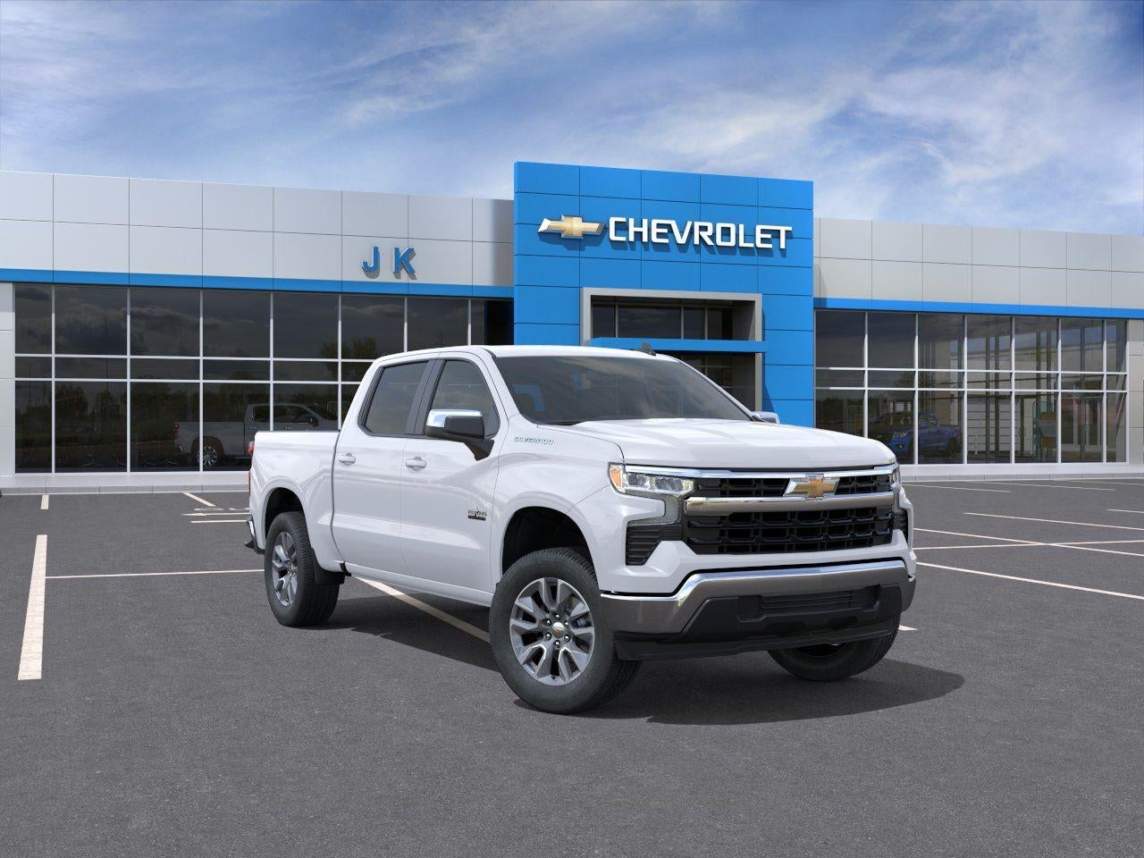2026 Chevrolet Silverado 1500 LT in Summit White — front three-quarter view