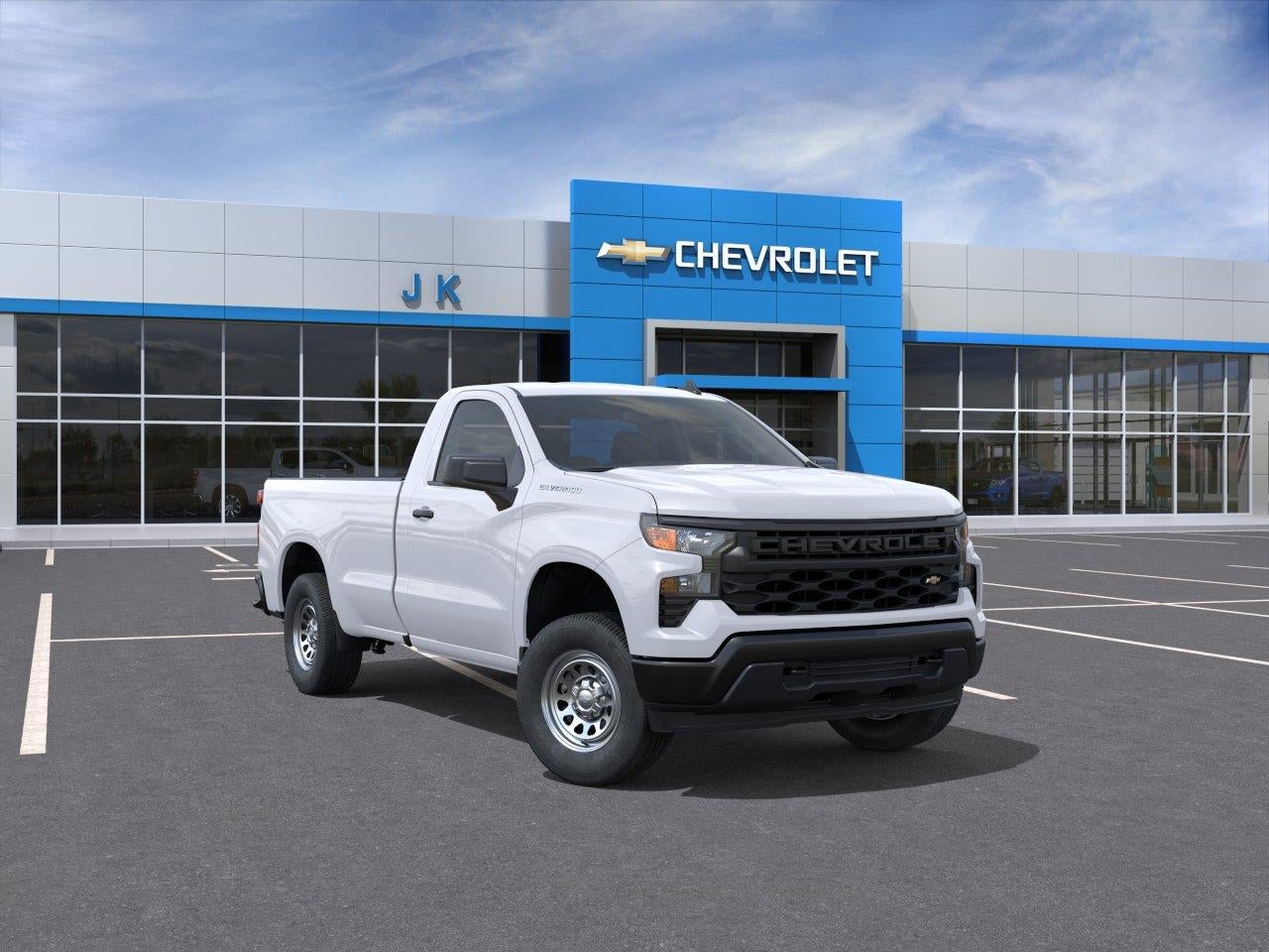 2026 Chevrolet Silverado 1500 WT in Summit White — front three-quarter view