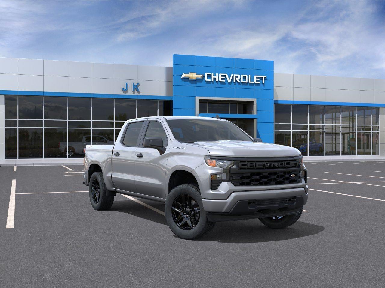 2026 Chevrolet Silverado 1500 Custom in Sterling Gray Metallic — front three-quarter view