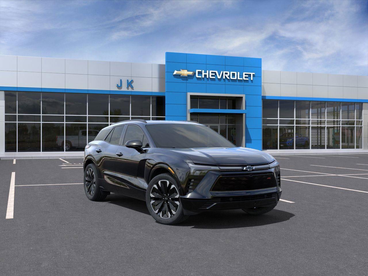 2025 Chevrolet Blazer EV RS in Black — front three-quarter view