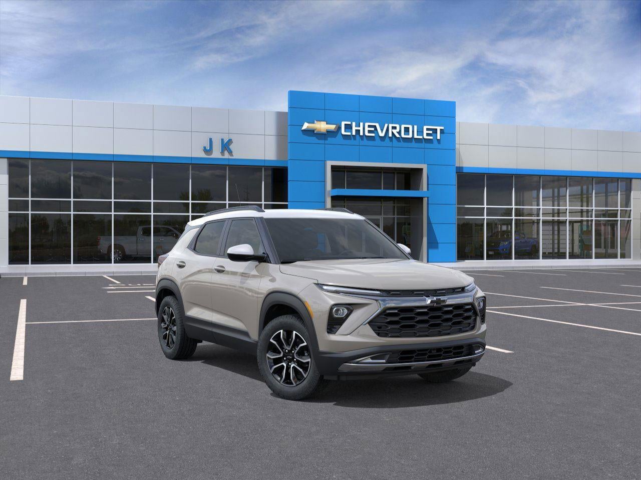 2026 Chevrolet Trailblazer ACTIV in White Sands — front three-quarter view